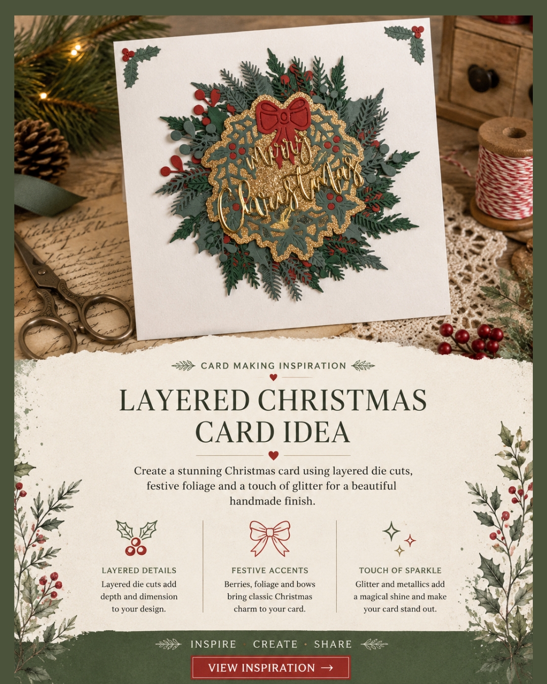 Wreath Christmas Card